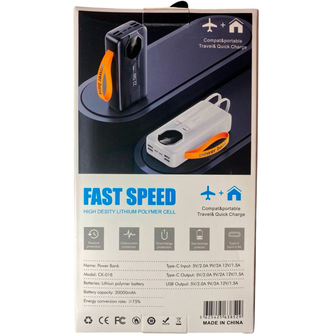 Повербанк XOKO CK-018 22.5W 30000mAh Black