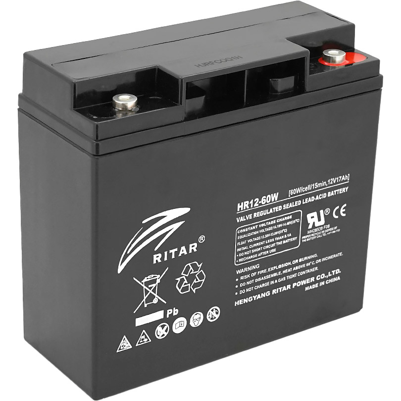 Акумуляторна батарея RITAR HR12-60W Black Case (12В, 17Агод)