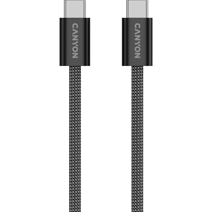 Кабель CANYON OnWire 60MG Type-C to Type-C Magnet Braided 60W 1м Black (CND-CCMG60AB15B)