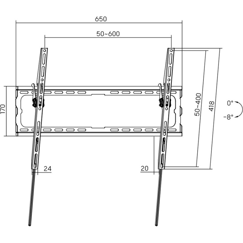 Кріплення настінне для ТВ AGN AGN80-460T 37"-80" Black