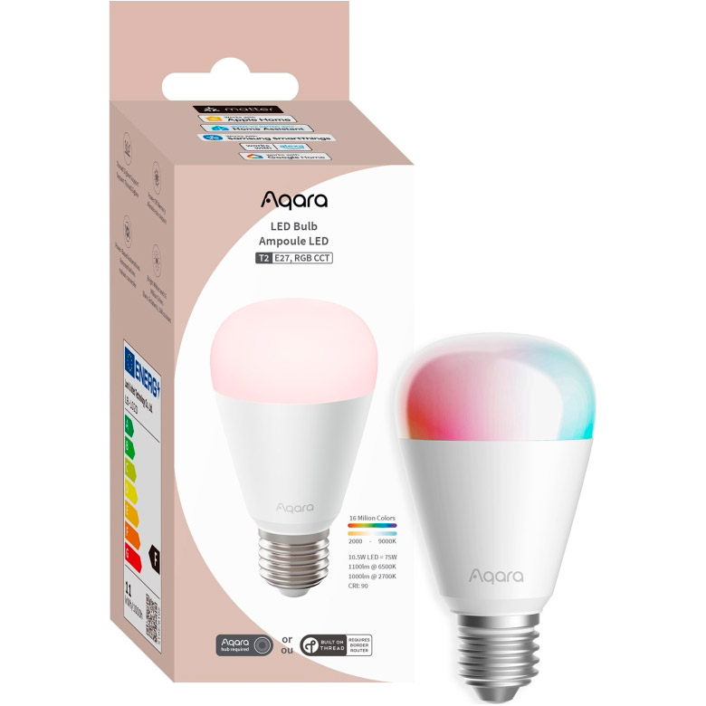 Розумна лампа AQARA T2 Multicolor E27 10.5W 2700-6500K (LB-L02D)