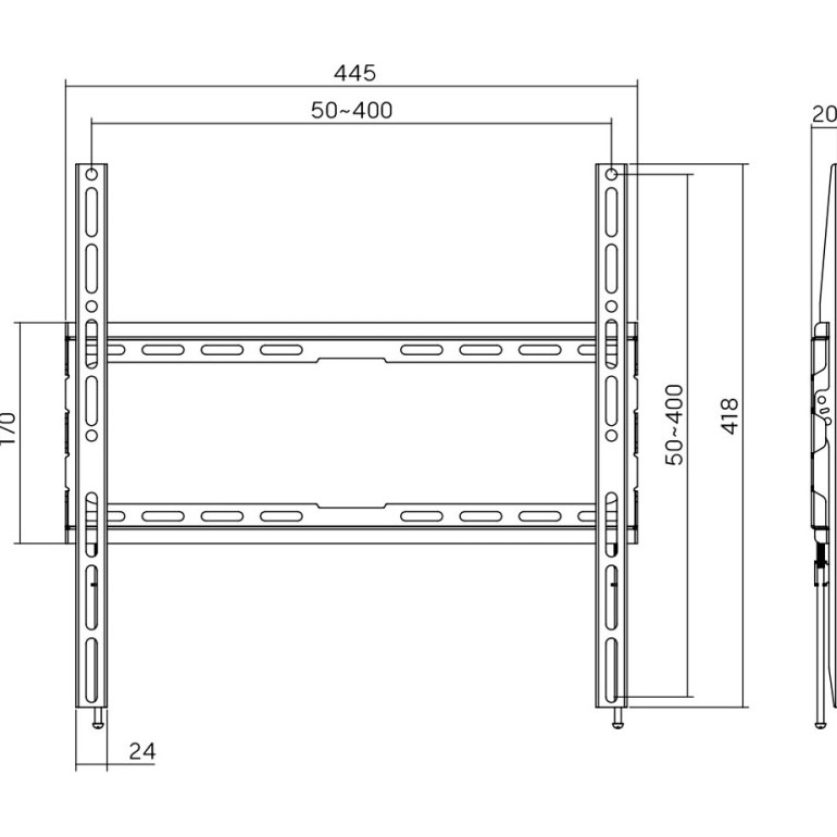 Кріплення настінне для ТВ AGN AGN70-440F 32"-70" Black