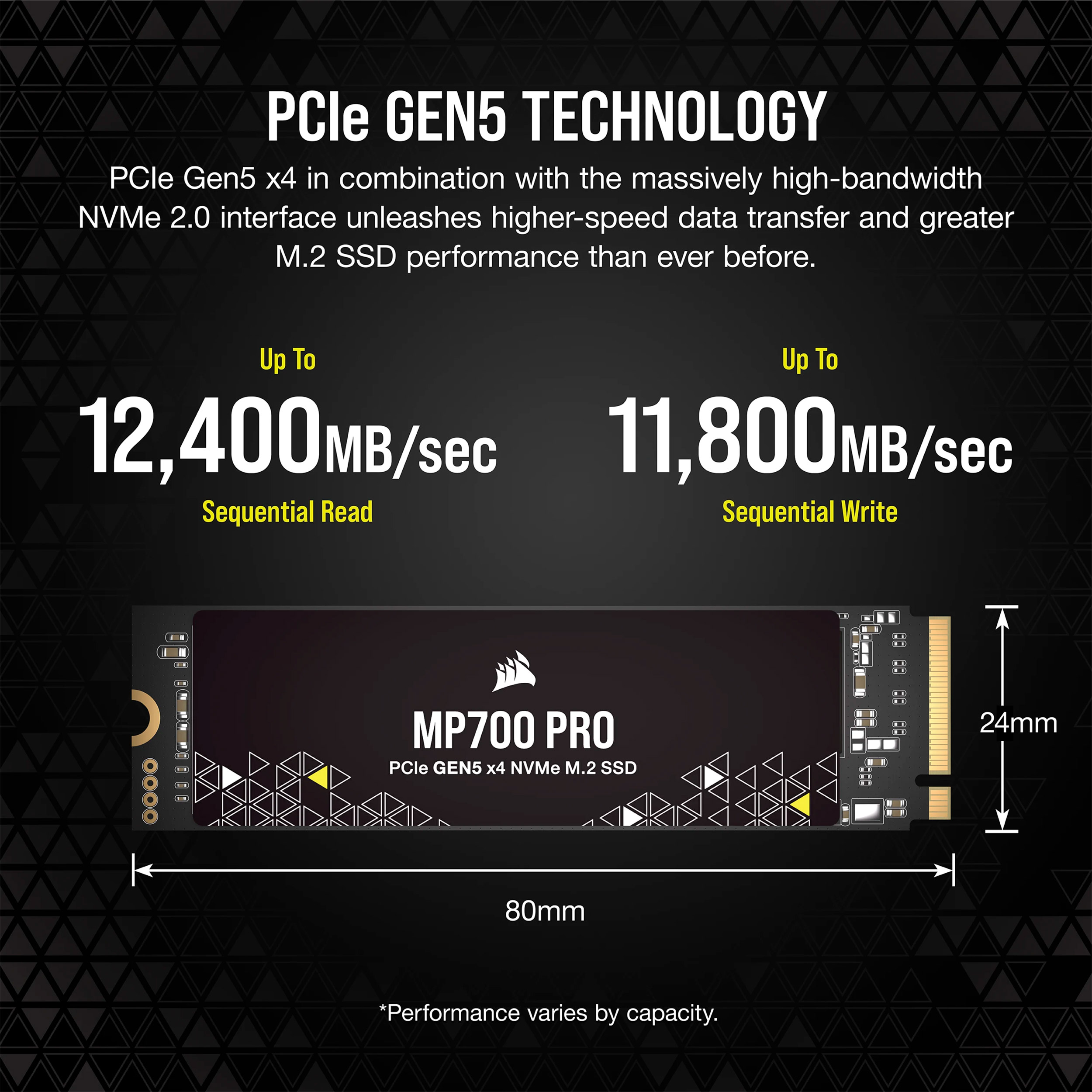 SSD диск CORSAIR MP700 Pro 4TB M.2 NVMe (CSSD-F4000GBMP700PNH)