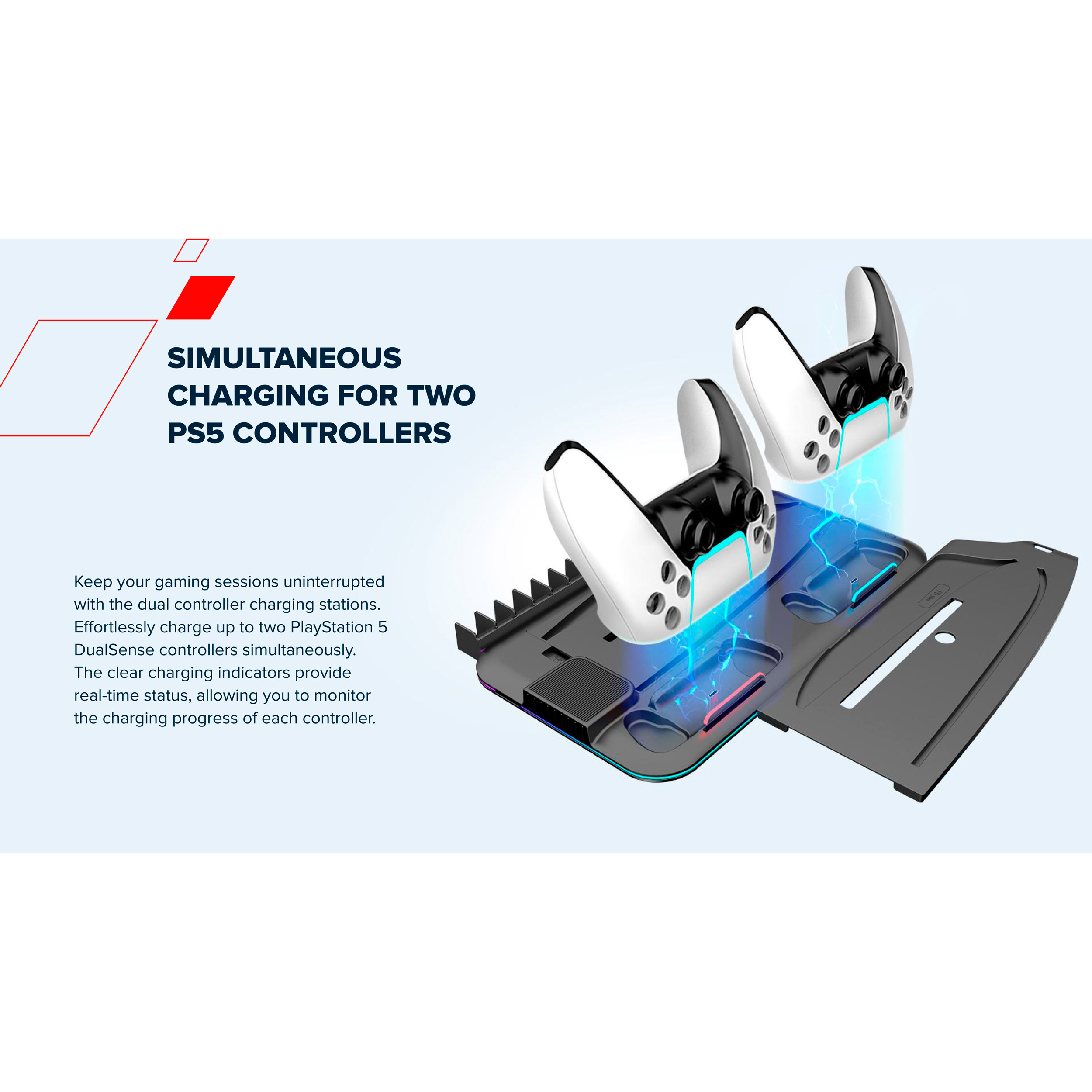 Зарядная станция CANYON CS-51 RGB PS5 Slim/DE Charge Black для PS5 Slim (CND-CSPS5B-1)