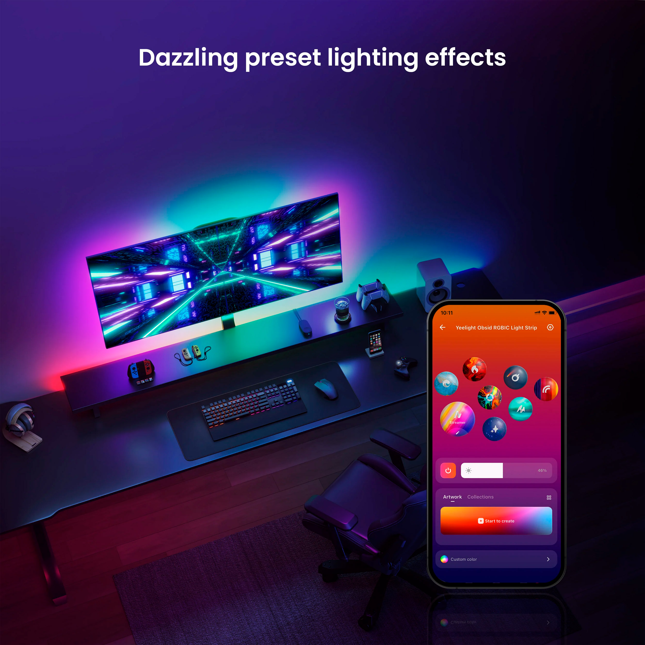 Подовжувач світлодіодної стрічки YEELIGHT Obsid RGBIC Lightstrip Extension RGBIC 1м (YLFWD-0026)