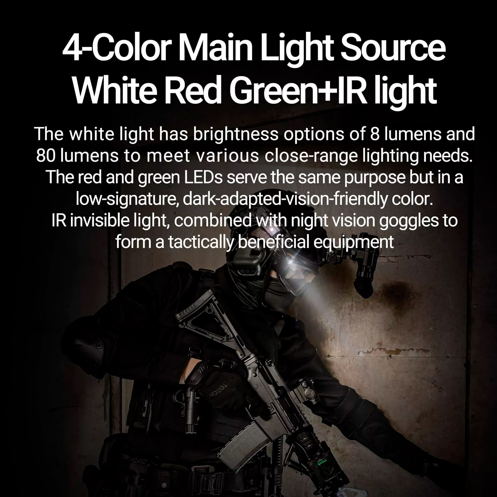 Фонарь тактический на шлем NEXTORCH rStar Multi-light Source Tactical Helmet Light