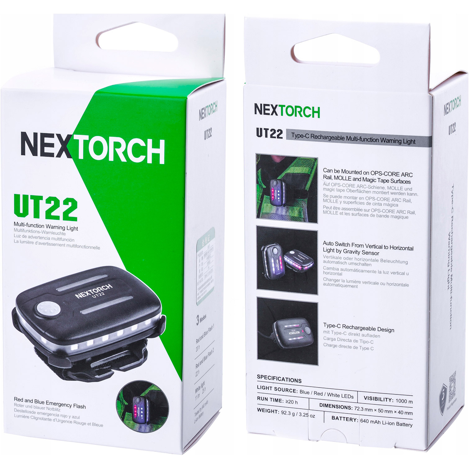 Ліхтар тактичний на шолом NEXTORCH UT22 Multi-Function Rechargeable Warning Light