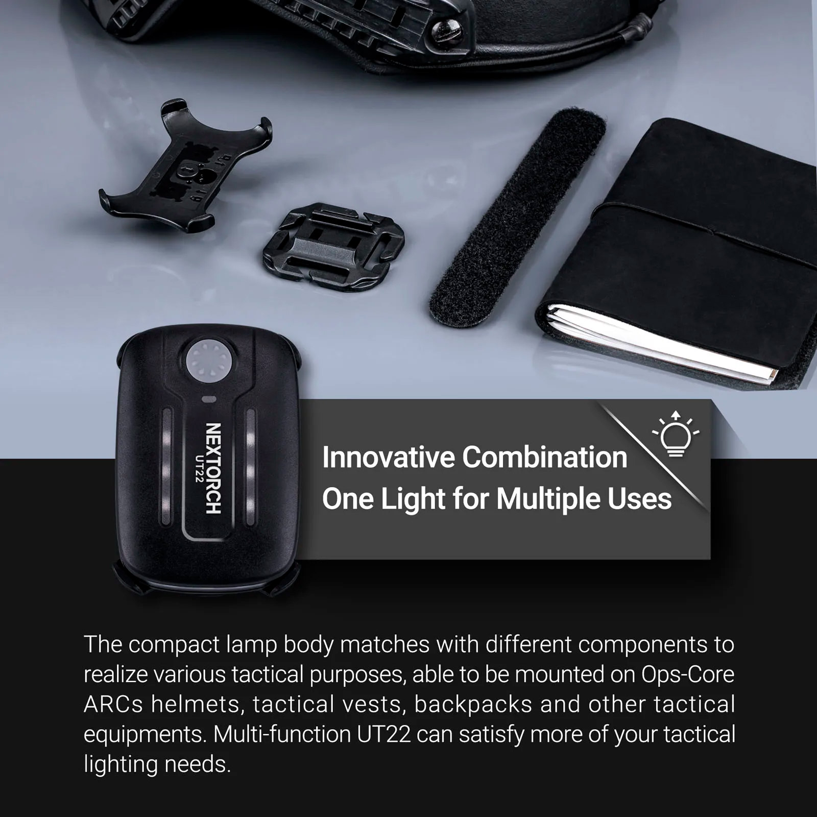 Ліхтар тактичний на шолом NEXTORCH UT22 Multi-Function Rechargeable Warning Light