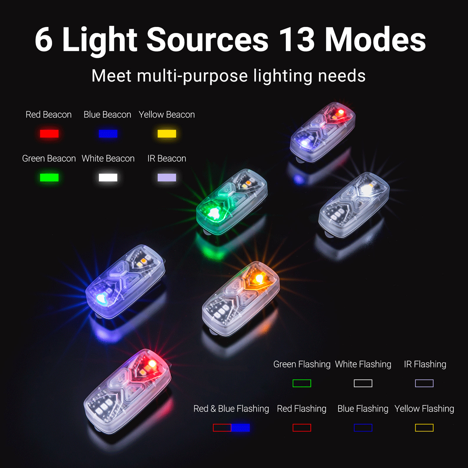 Фонарь тактический на шлем NEXTORCH UT41 Multi-Function Rechargeable Signal Light