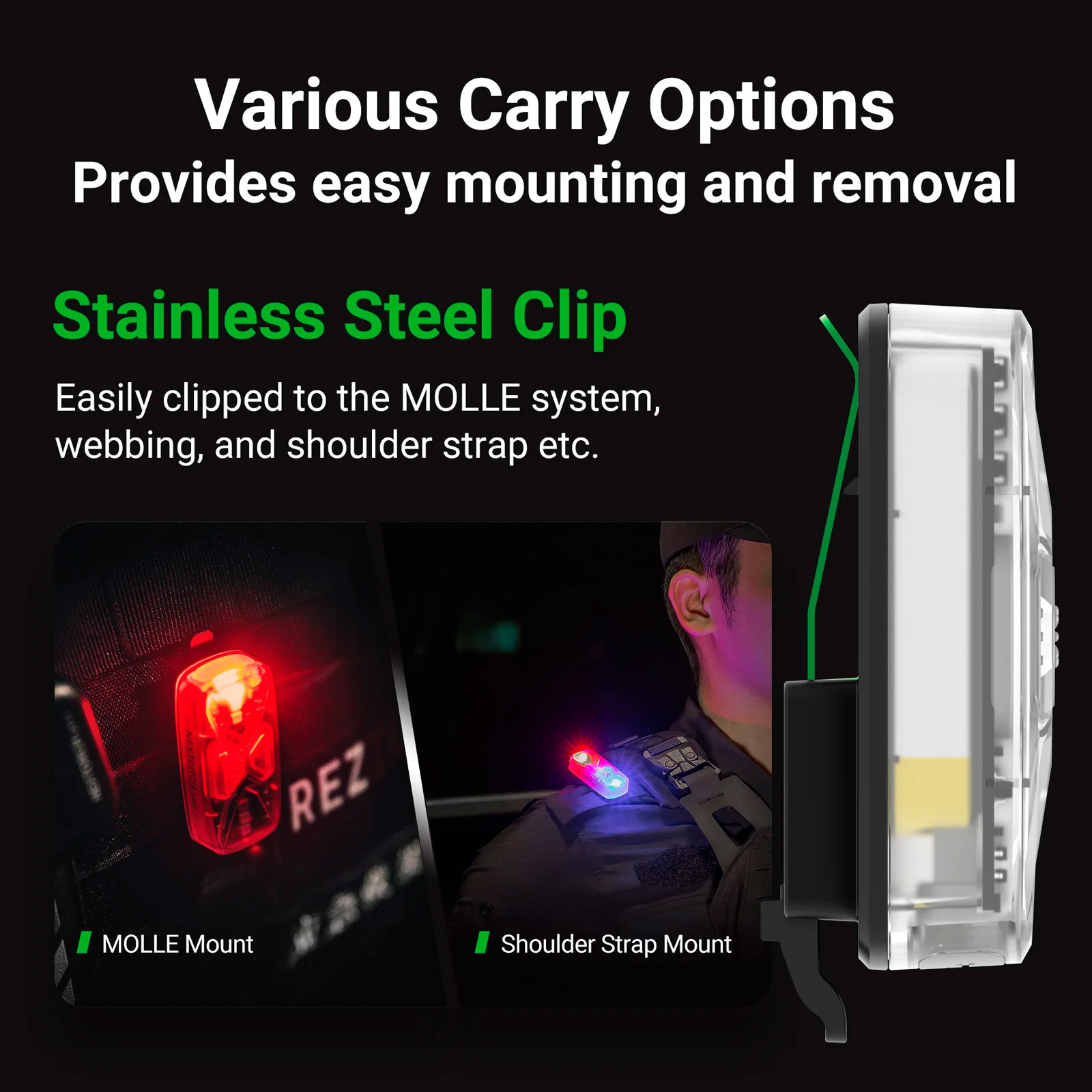 Фонарь тактический на шлем NEXTORCH UT41 Multi-Function Rechargeable Signal Light