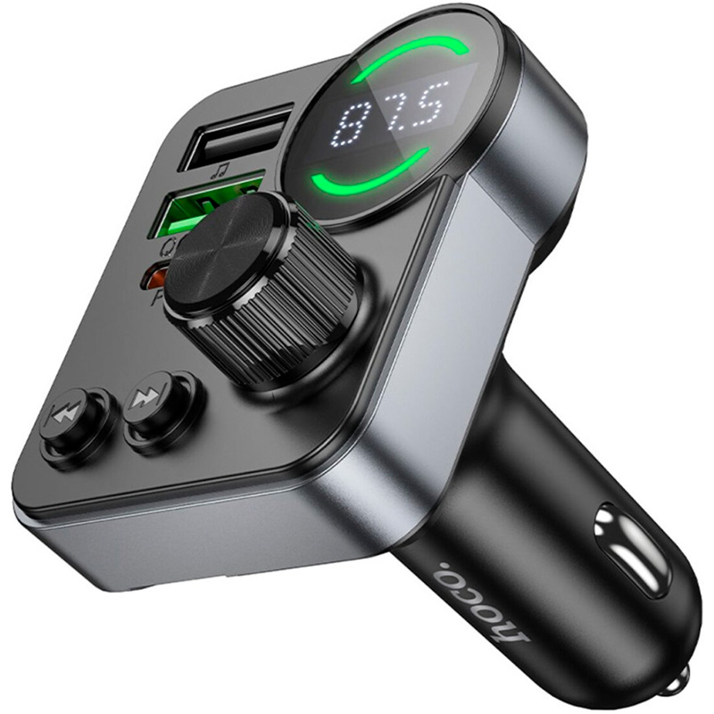 FM-трансмітер HOCO E86 Alegria PD30W+QC3.0 Car Charger with FM Transmitter Black