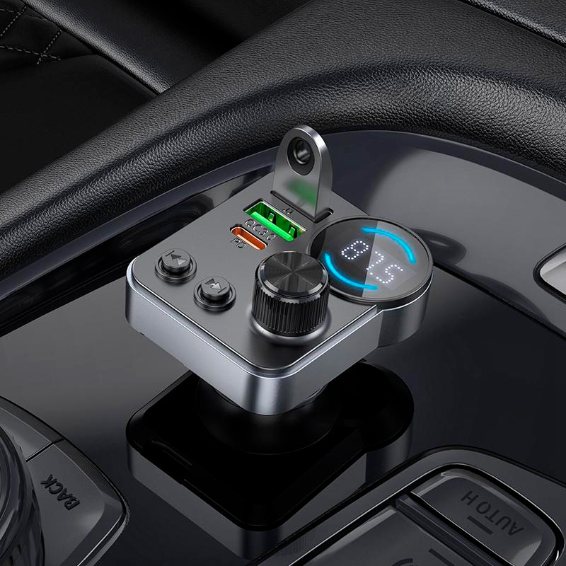 FM-трансмітер HOCO E86 Alegria PD30W+QC3.0 Car Charger with FM Transmitter Black