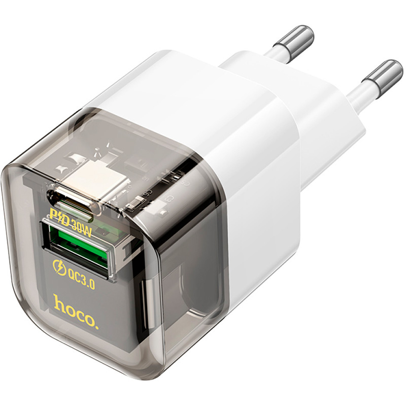 Зарядний пристрій HOCO C131A Platinum 1xUSB-C, 1xUSB-A, PD30W, QC3.0 Black (6942007609821)