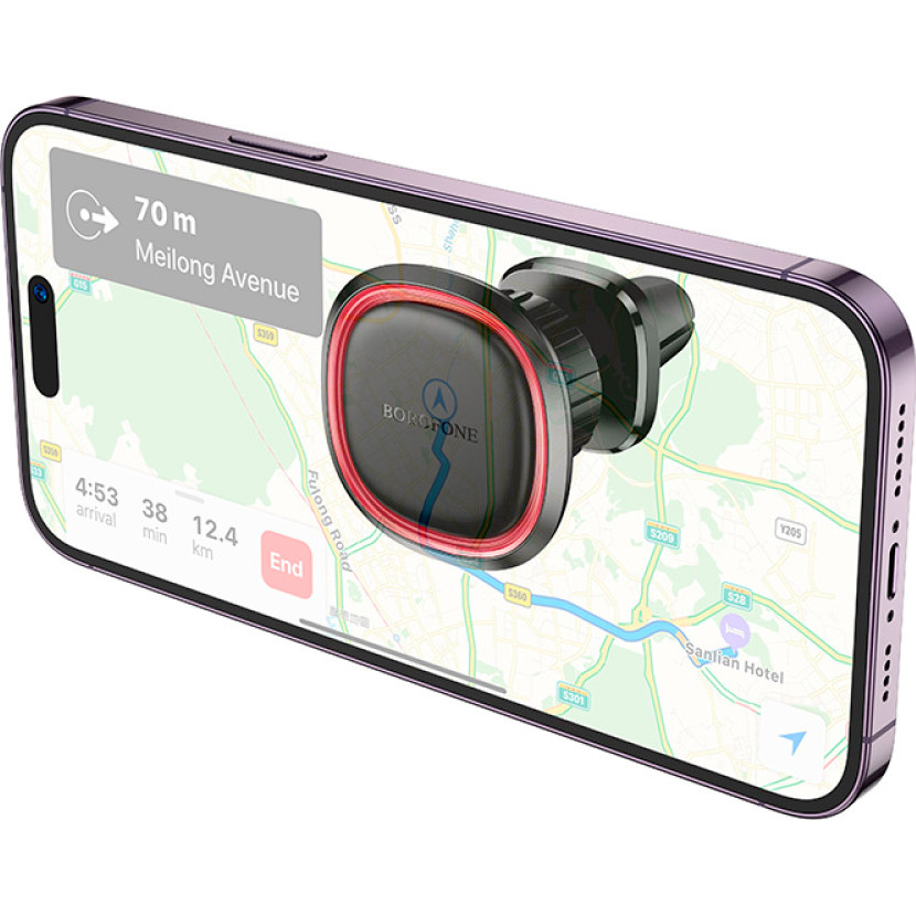 Автотримач для смартфона BOROFONE BH124 Roman Magnetic Car Holder Air Outlet Black/Red