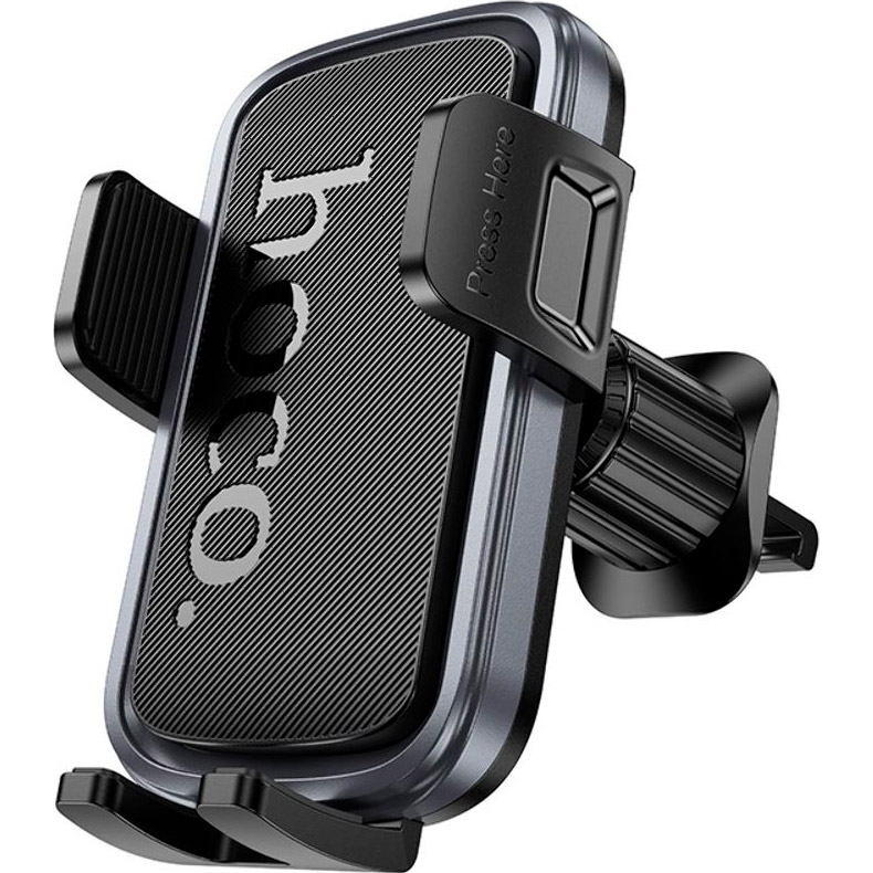 Автодержатель для смартфона HOCO H78 Vista Push-Type Car Holder Air Outlet Black Metal Gray
