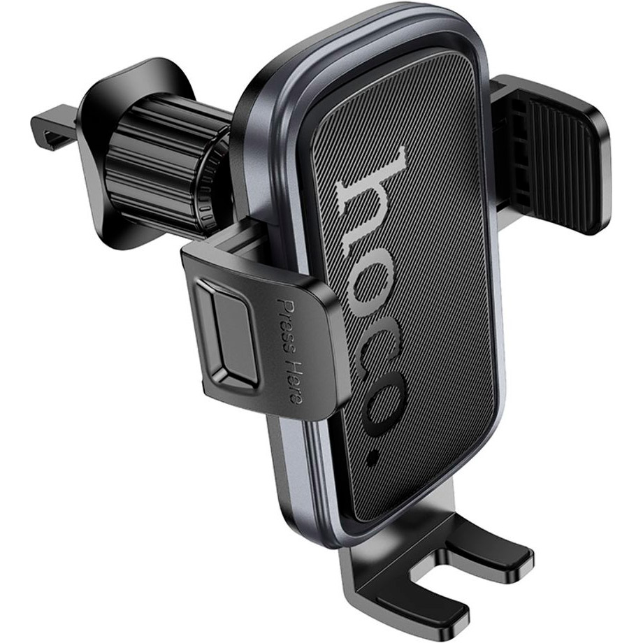 Автодержатель для смартфона HOCO H78 Vista Push-Type Car Holder Air Outlet Black Metal Gray