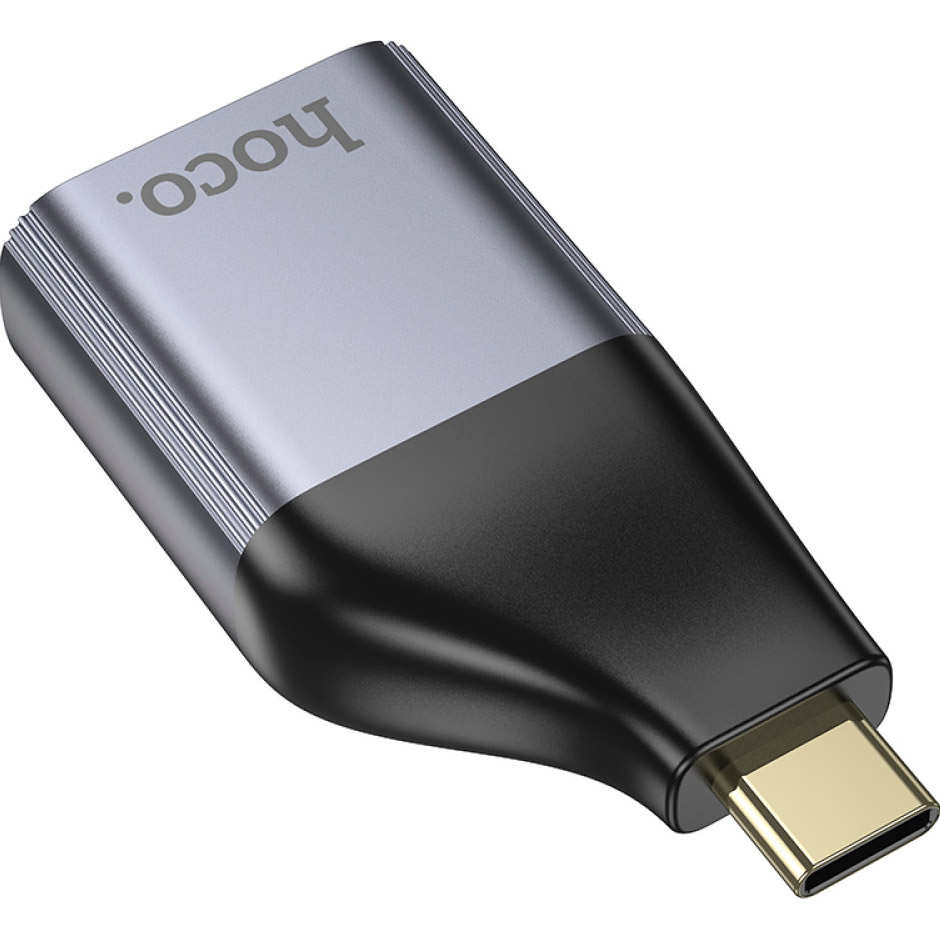 Мережевий адаптер HOCO UA35 Portable OTG Ethernet Adapter Metal Gray