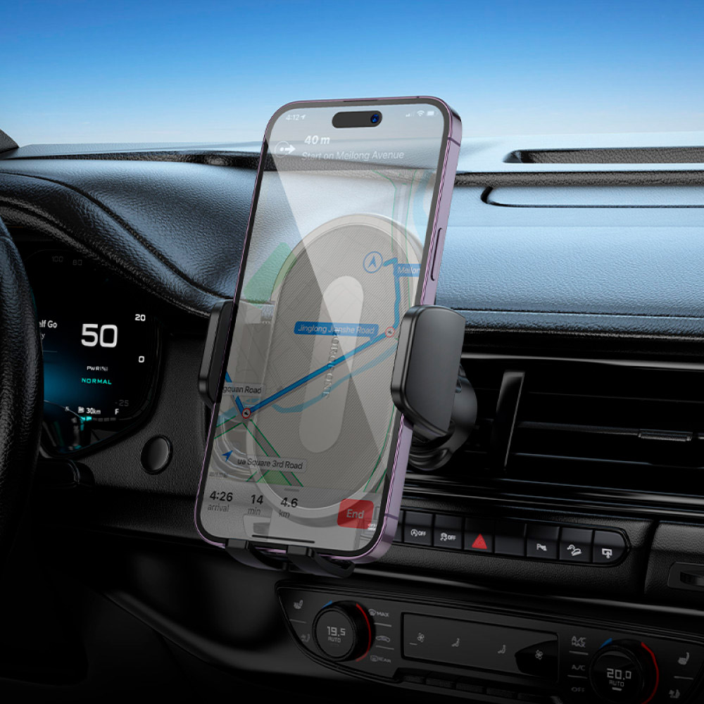 Автотримач для смартфона BOROFONE BH133 Rio Push-Type Car Holder Air Outlet Black