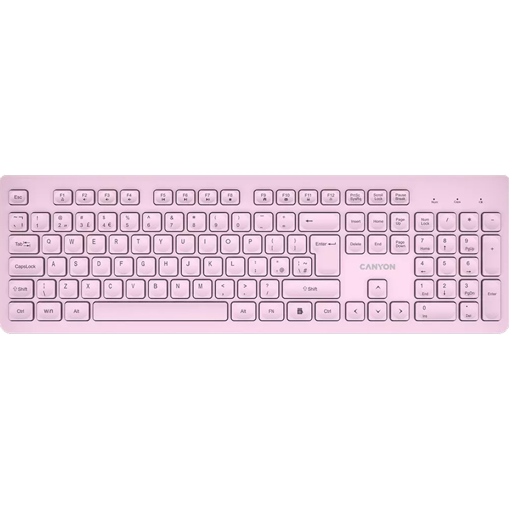 Клавиатура беспроводная CANYON HKB-W01 Pink (CNS-HKBW01P)