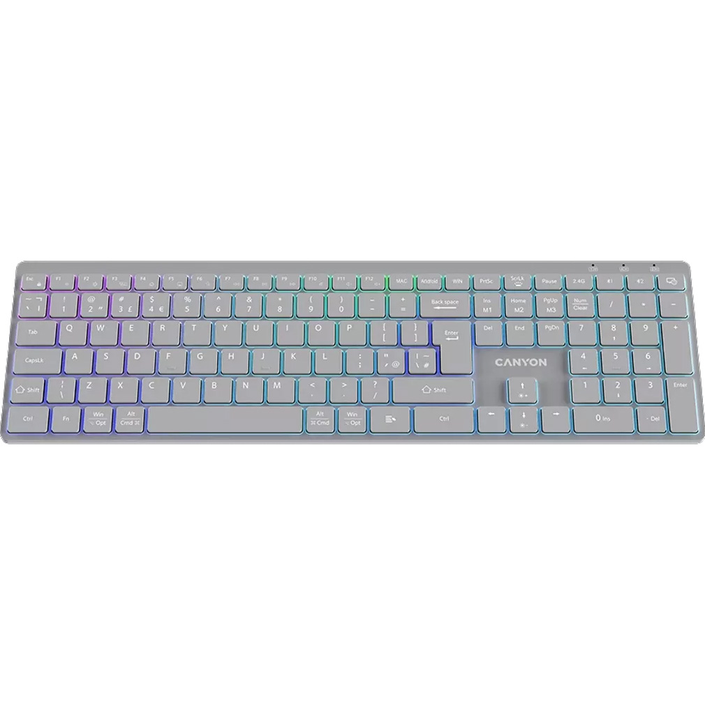 Клавіатура бездротова CANYON HKB-W11 Gray (CNS-HBTK11G)