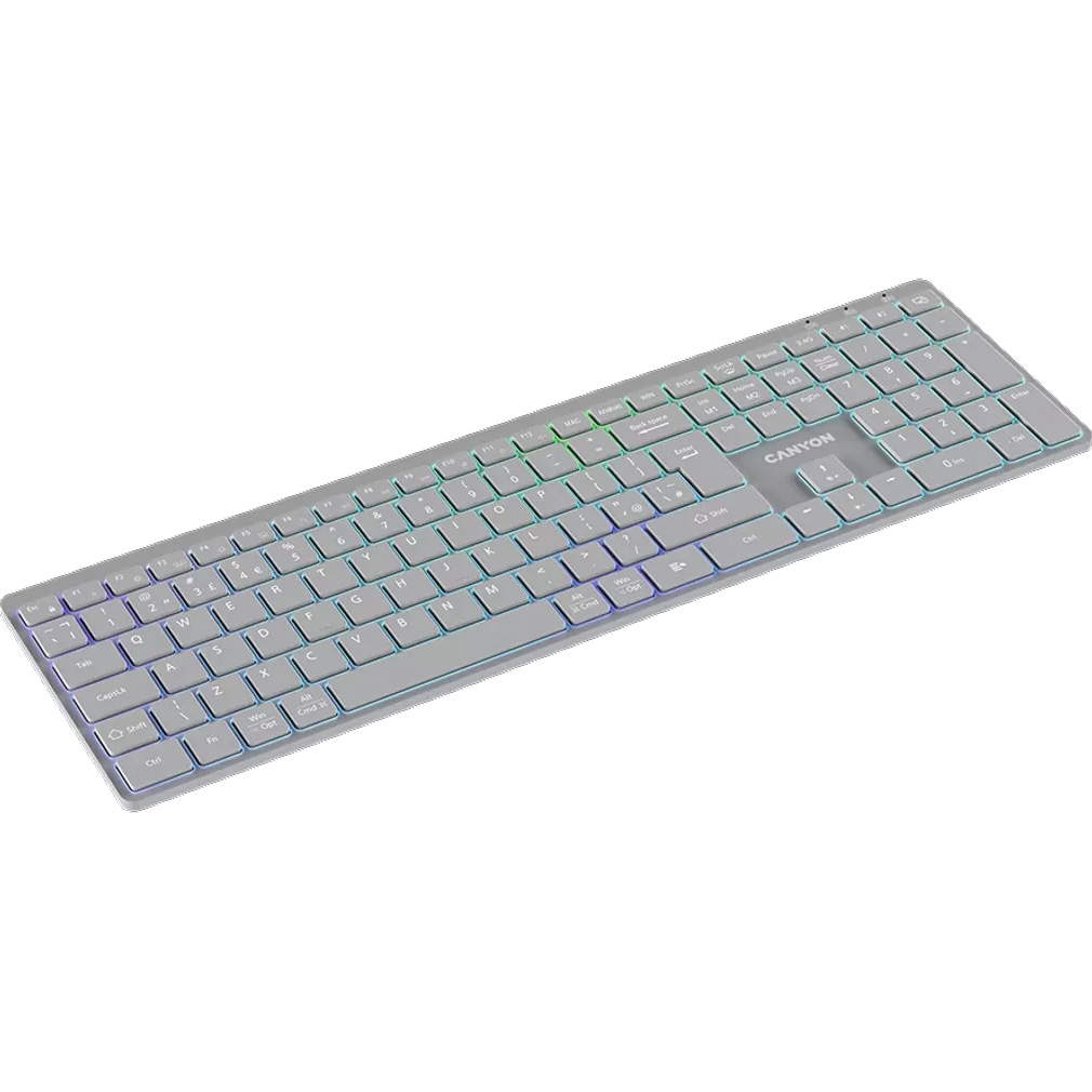 Клавіатура бездротова CANYON HKB-W11 Gray (CNS-HBTK11G)