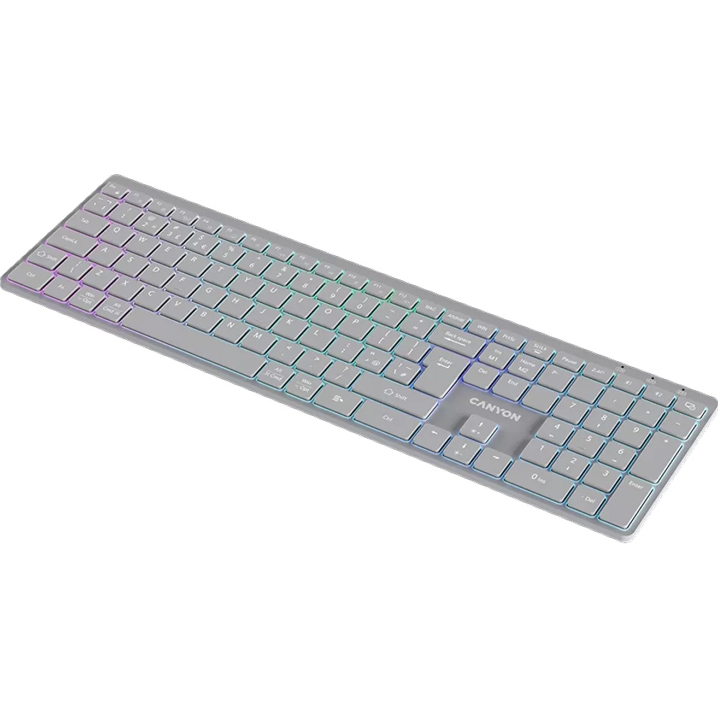 Клавіатура бездротова CANYON HKB-W11 Gray (CNS-HBTK11G)