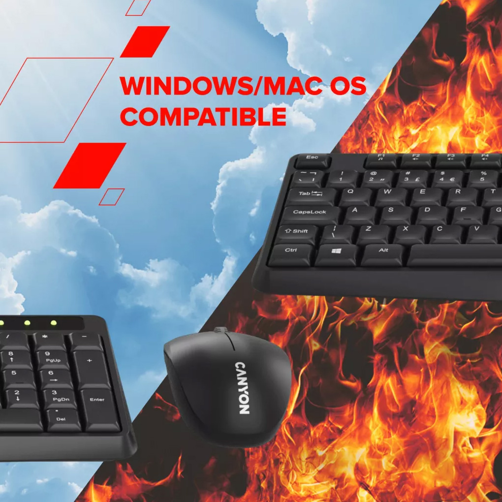 Комплект бездротовий CANYON SET-W01 Black (CNE-HSETW01)