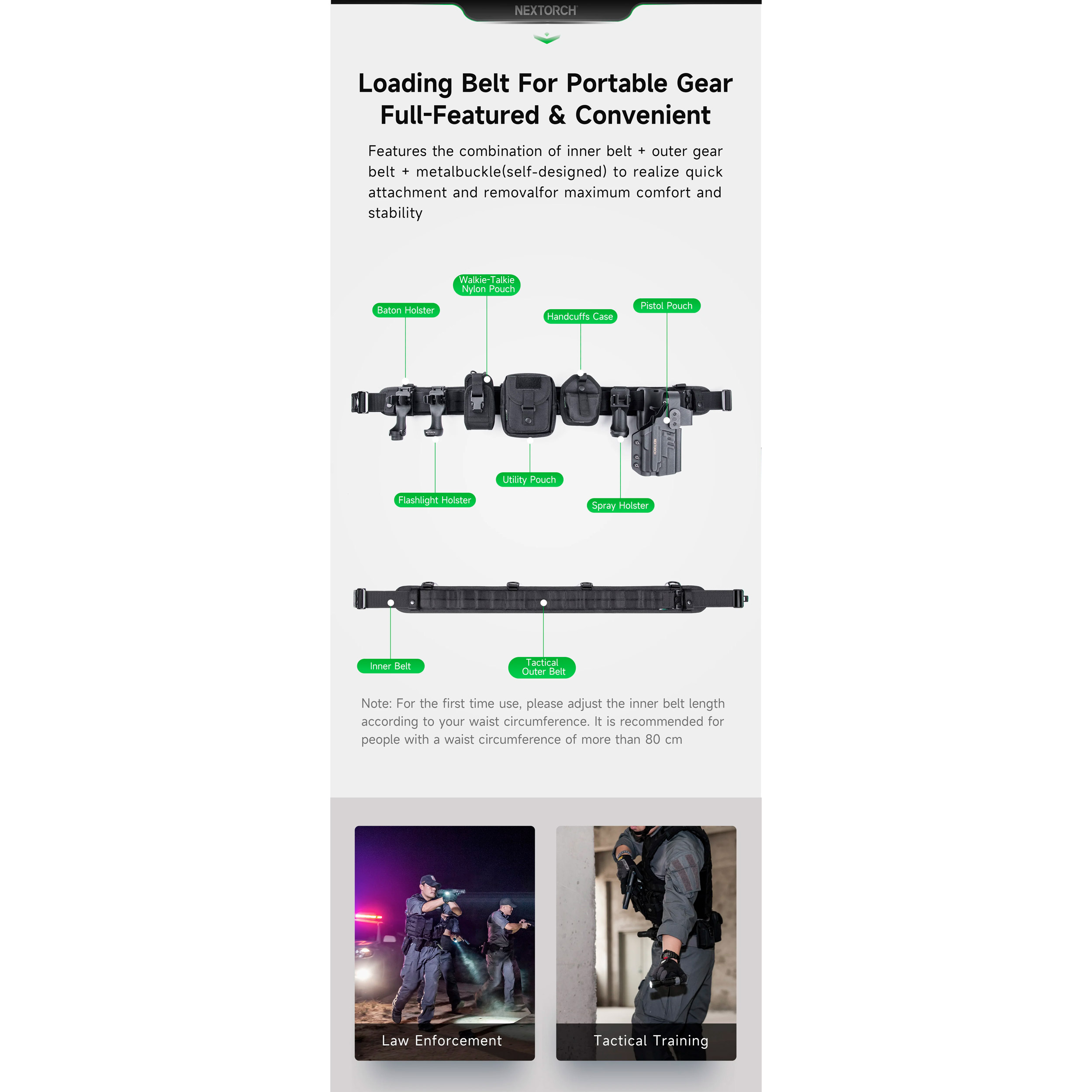 Ремень модульный NEXTORCH Tex11 Modular Tactical Belt Black