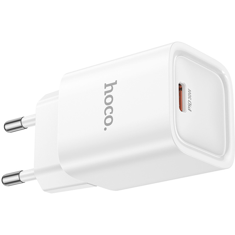 Зарядний пристрій HOCO C148A Charm 1xUSB-C, PD30W, QC3.0 White (6942007630306)