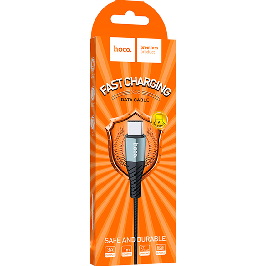 Кабель HOCO X38 Cool USB-A to Type-C 1м Black