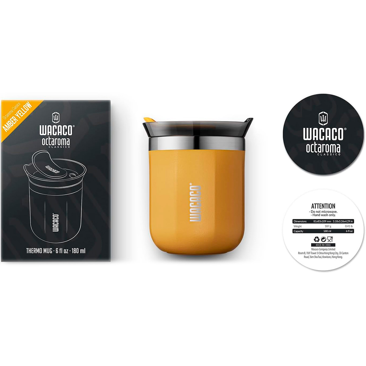 Термокружка WACACO Octaroma Classico 0.18л Amber Yellow