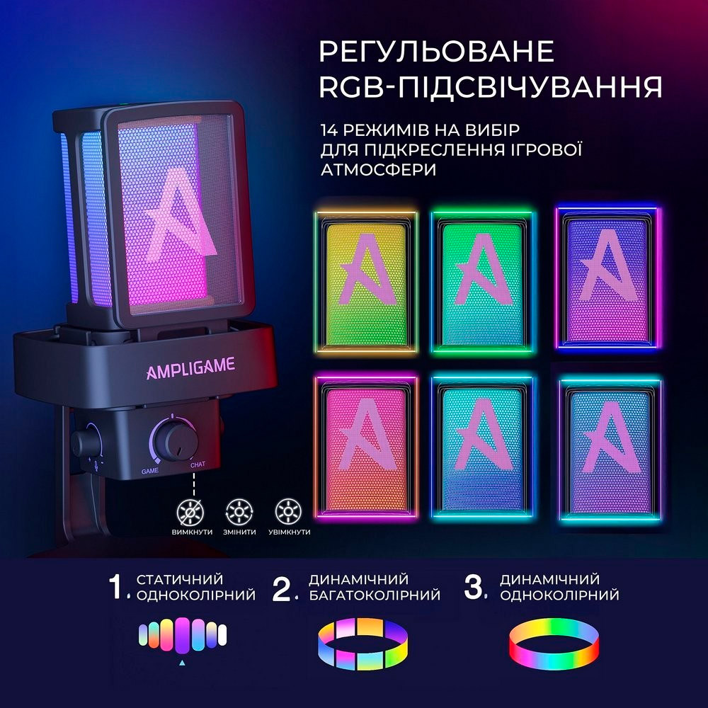 Мікрофон для стримінгу/подкастів FIFINE AmpliGame Q8 Pro Black