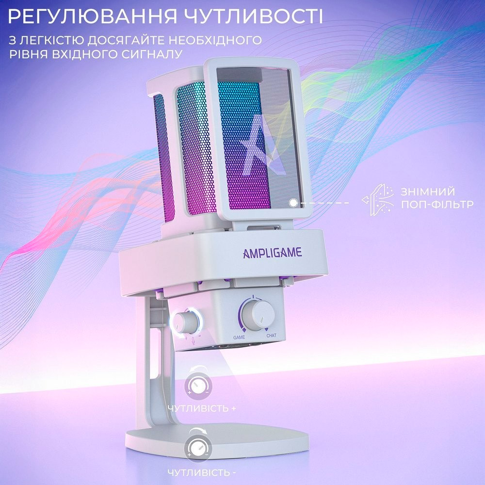 Микрофон для стриминга/подкастов FIFINE AmpliGame Q8 Pro White