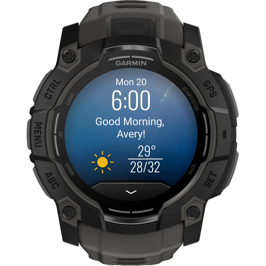Смарт-годинник GARMIN Instinct 3 AMOLED 50mm Black with Charcoal Band (010-03020-00)