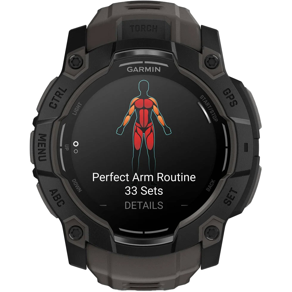 Смарт-годинник GARMIN Instinct 3 AMOLED 50mm Black with Charcoal Band (010-03020-00)