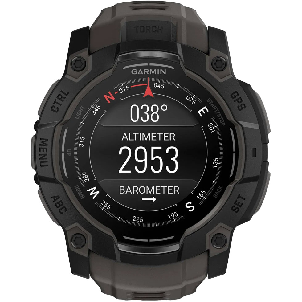 Смарт-годинник GARMIN Instinct 3 AMOLED 50mm Black with Charcoal Band (010-03020-00)