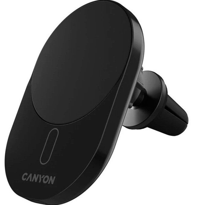 Автодержатель с беспроводной зарядкой CANYON Car Charger OnGrip 105 15W QI2 Wireless Black (CNS-CCH105B)