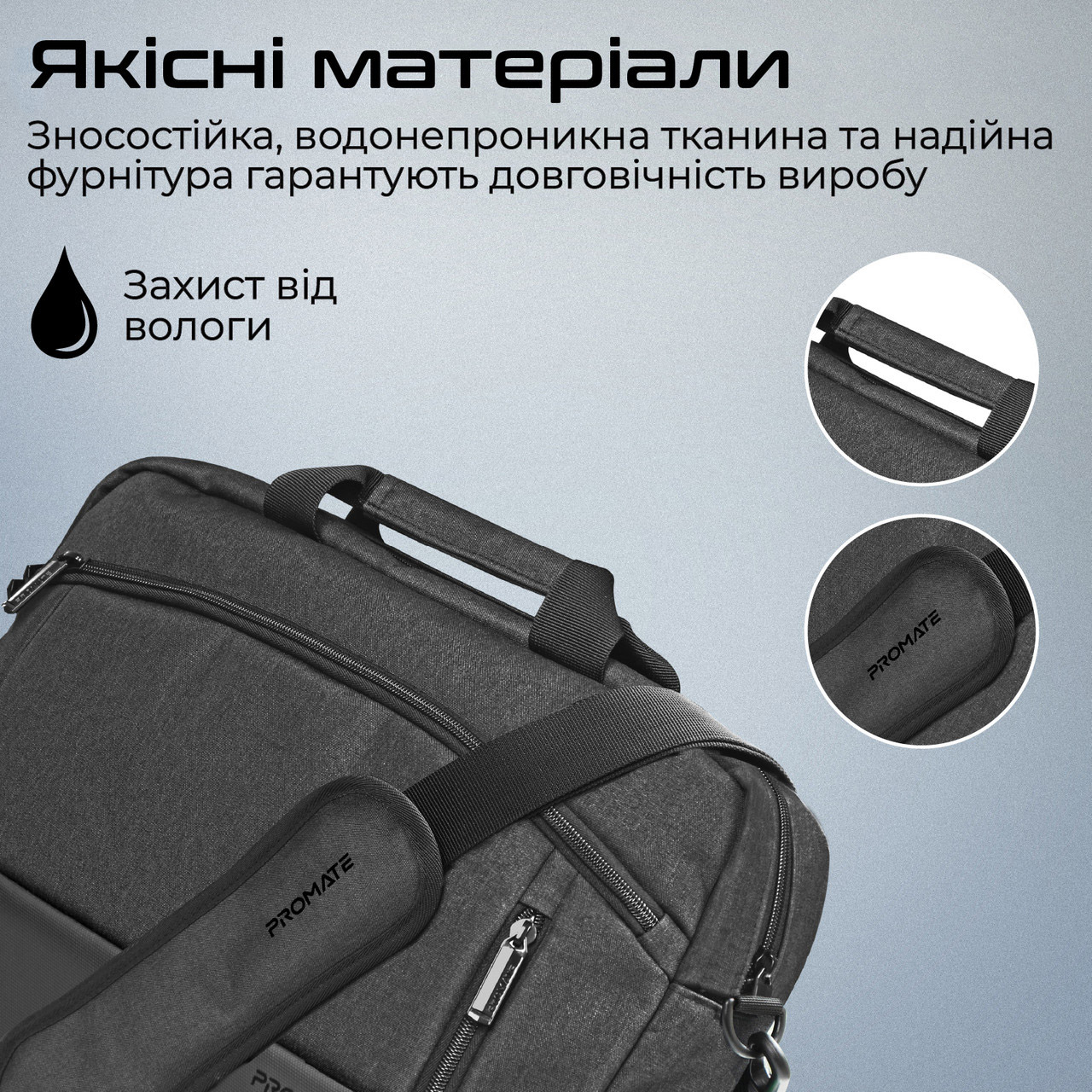 Сумка для ноутбука PROMATE Satchel-MB 15.6" Black