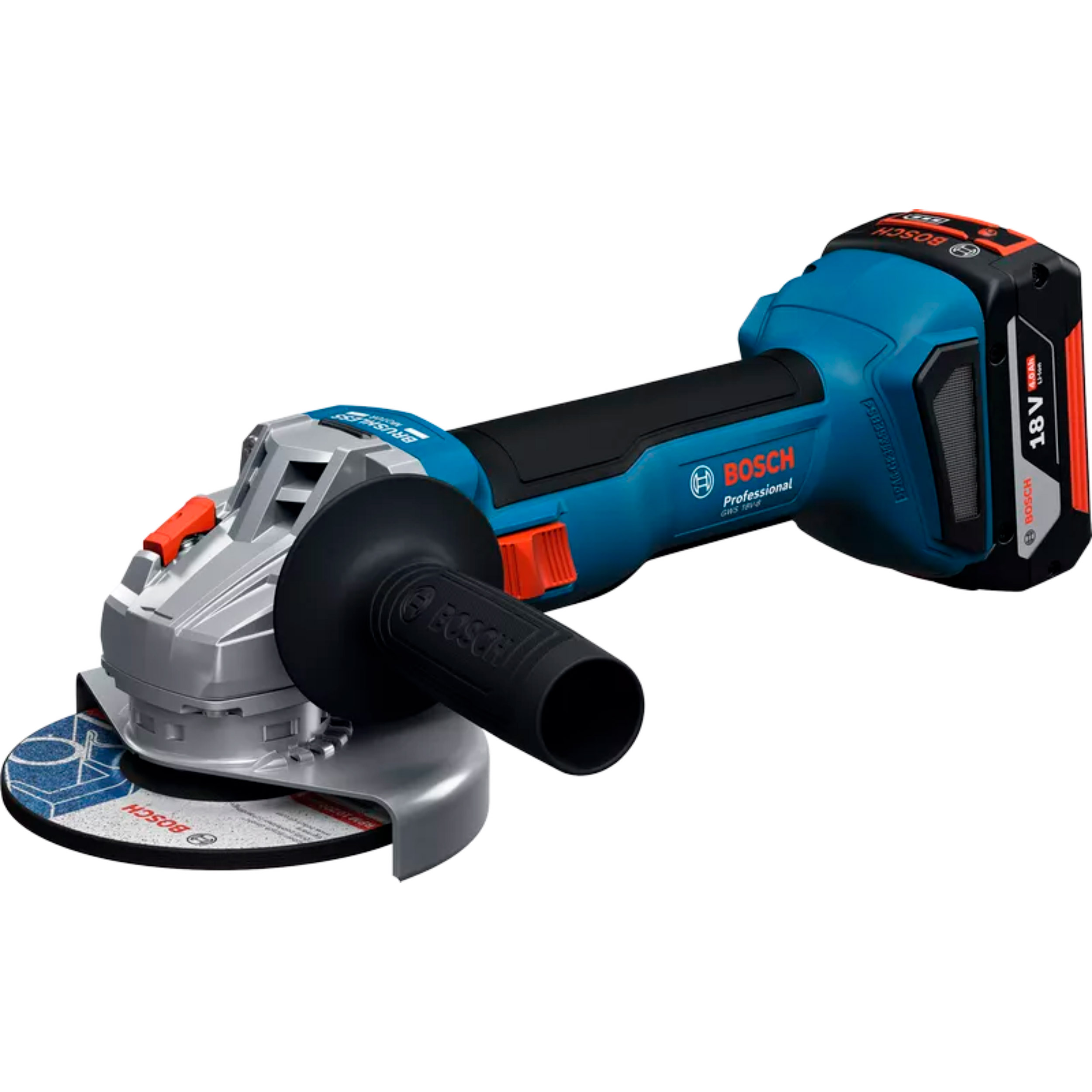 Акумуляторна кутова шліфувальна машина BOSCH GWS 18V-8 Professional + 2 АКБ 5Ah, ЗП, кейс (0.601.9N9.003)