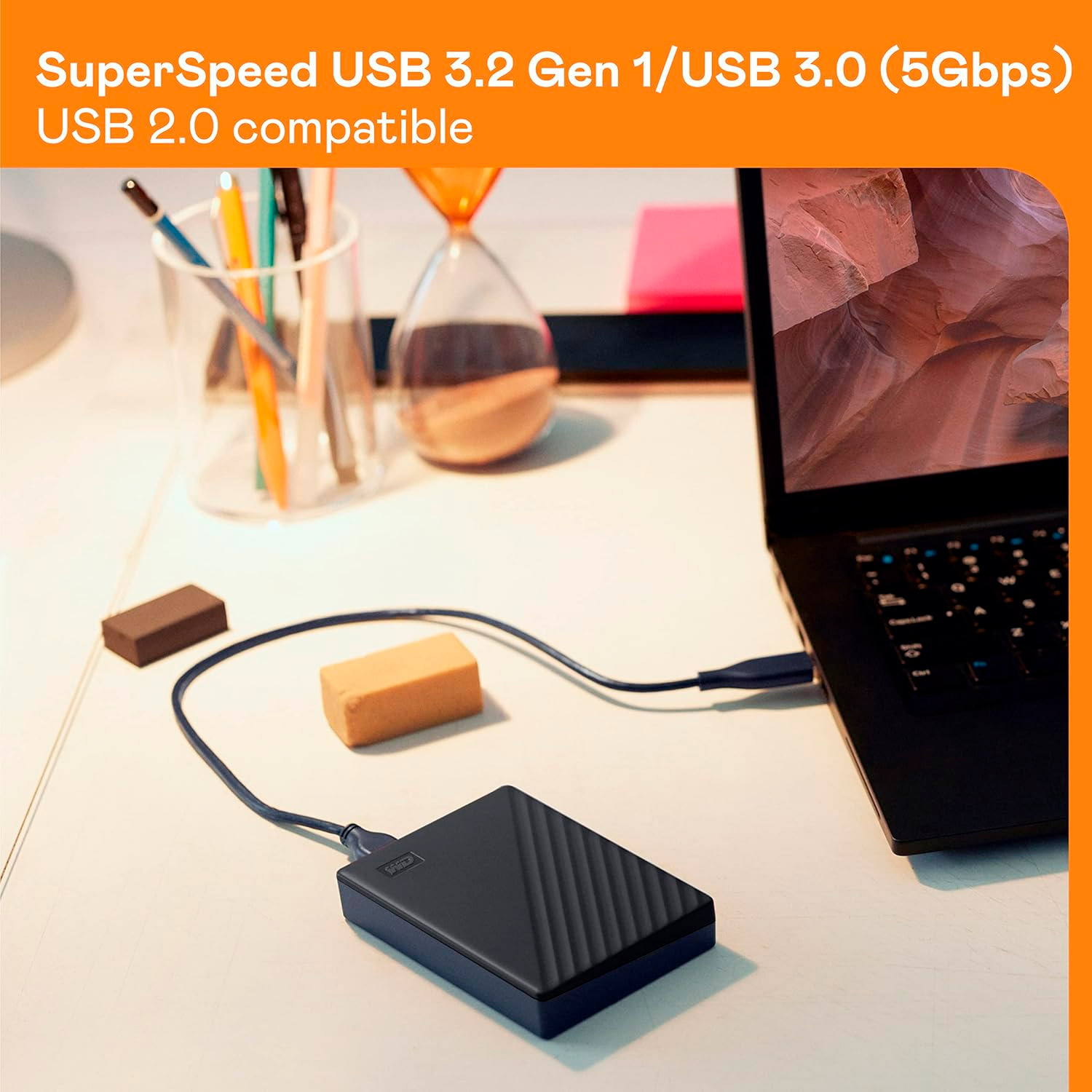Портативний жорсткий диск WD My Passport 6TB USB3.2 Black (WDBR9S0060BBK-WESN)