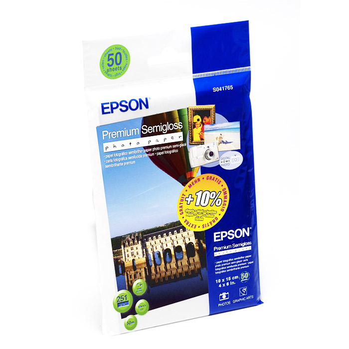 Фотопапір EPSON Premium Semiglossy A6 260г/м² 50л (C13S041765)