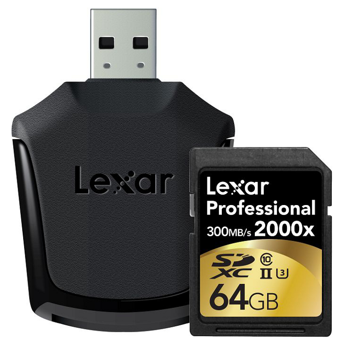 Карта памяти LEXAR SDXC Professional 64GB UHS-II U3 Class 10 (LSD64GCRBEU2000R)