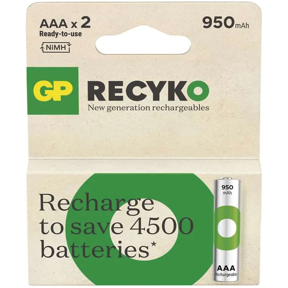 Акумулятор GP ReCyko AAA 950mAh 2шт/уп (100AAAHCER21-2TLB2)