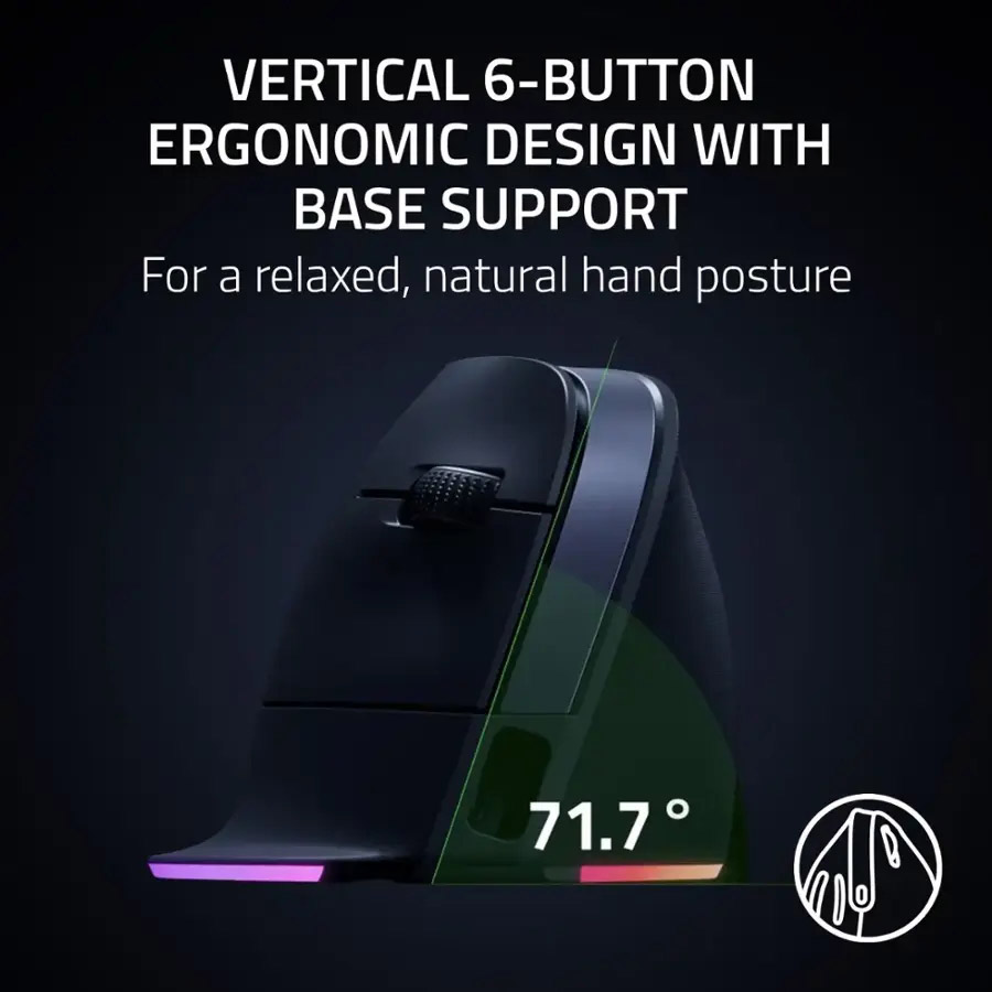 Вертикальна миша RAZER Pro Click V2 Vertical Edition (RZ01-05250100-R3G1)