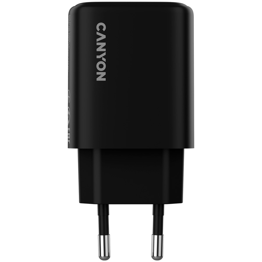 Зарядний пристрій CANYON OnCharge 200 1xUSB-A, 1xUSB-C, 20W Black (CNE-CHA200-31)