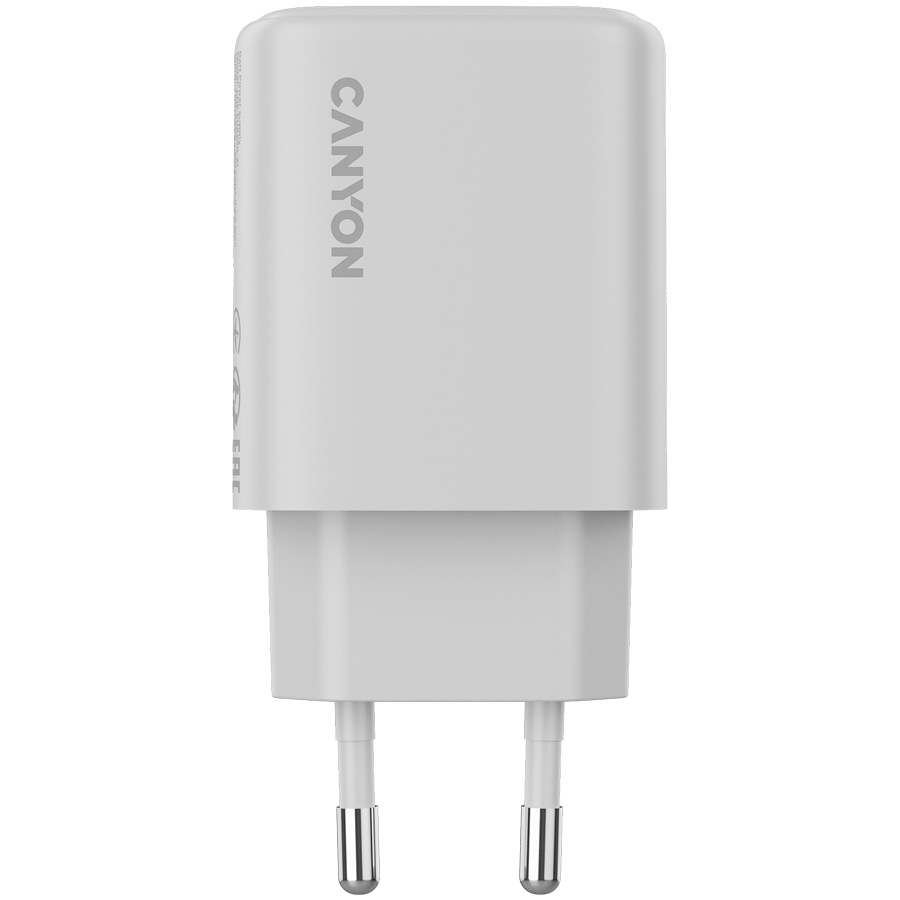 Зарядное устройство CANYON OnCharge 200 1xUSB-A, 1xUSB-C, 20W White (CNE-CHA200-21)