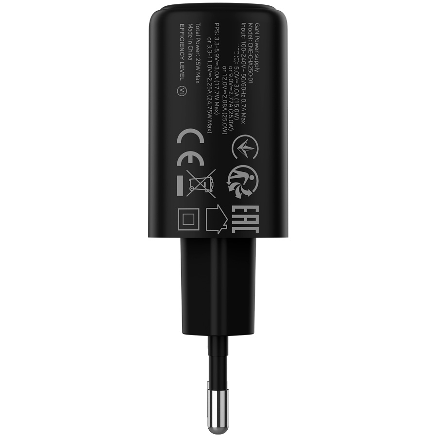 Зарядний пристрій CANYON OnCharge 250 1xUSB-C 25W Black (CNE-CHA250-11)