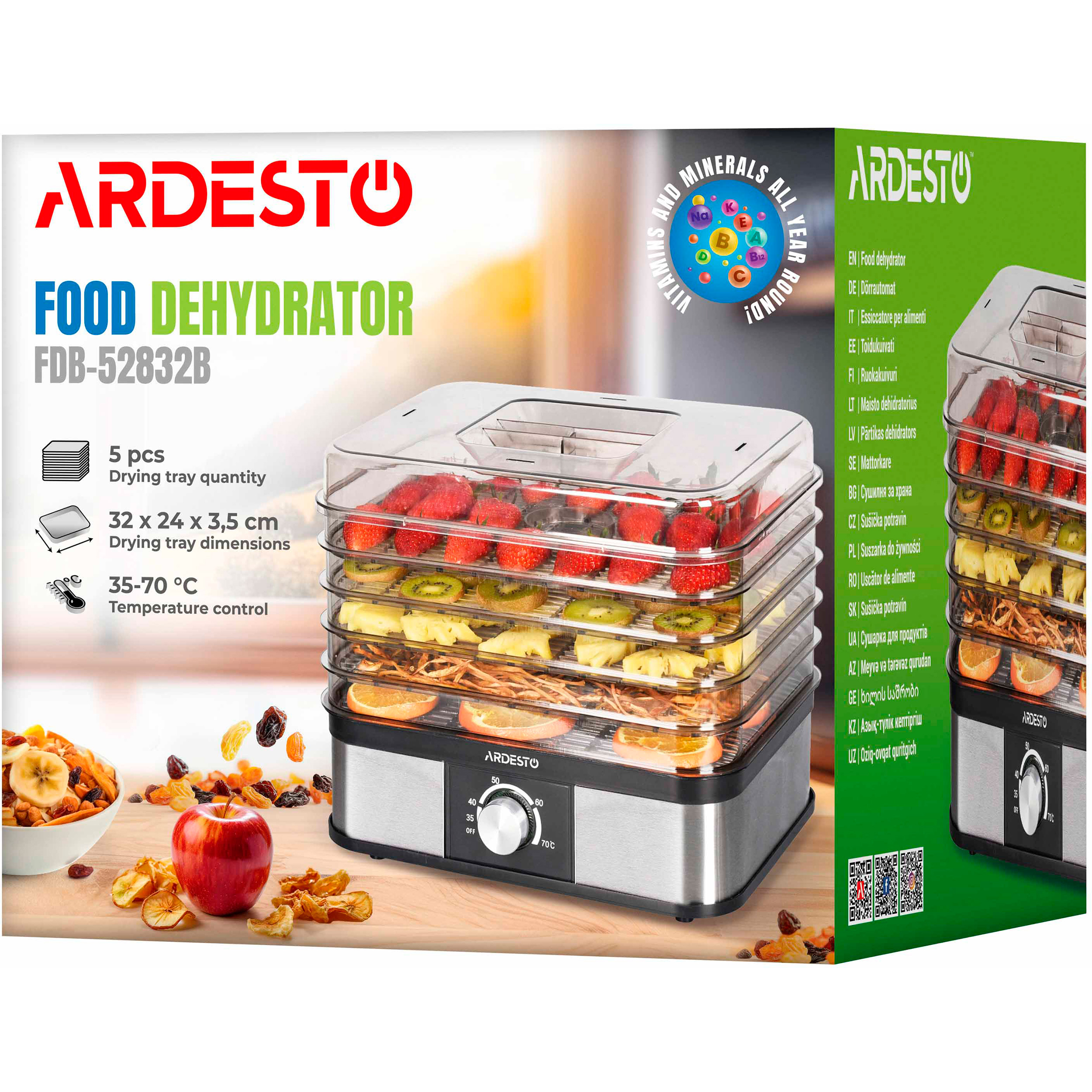 Сушарка для овочів і фруктів ARDESTO FDB-52832B