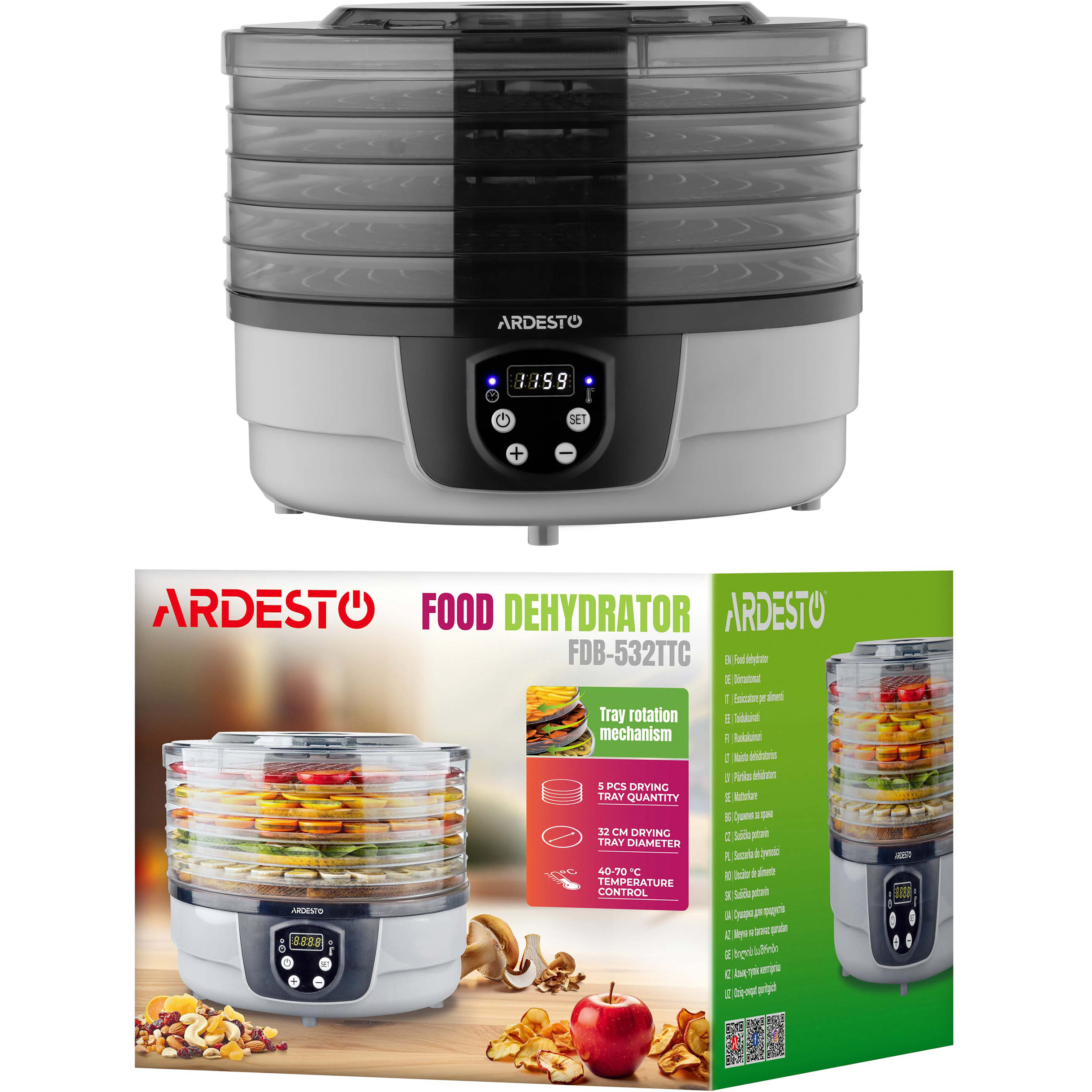 Сушарка для овочів і фруктів ARDESTO FDB-532TTC