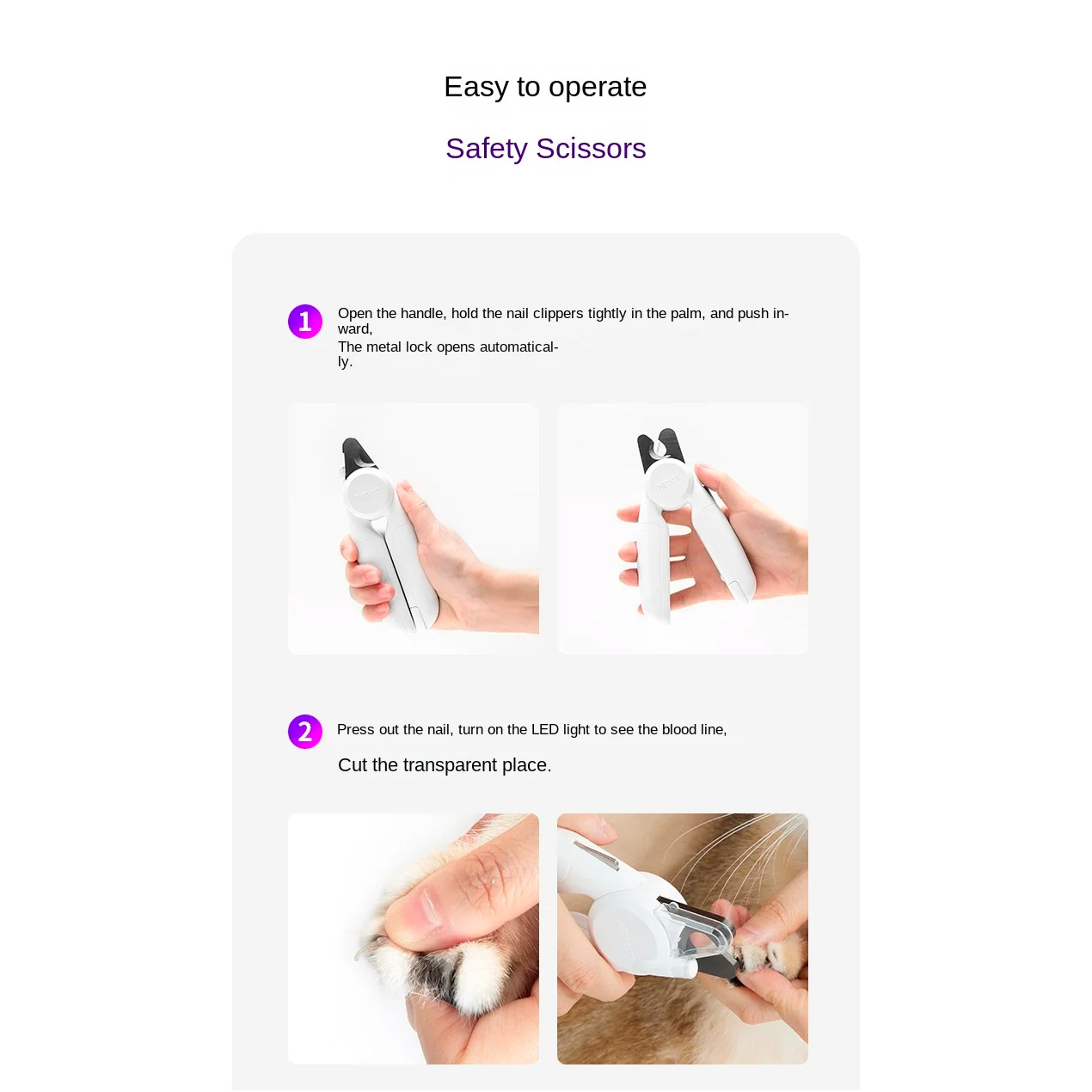 Тример для кігтів PETKIT LED Pet Nail Clipper Pro White (PK2302)